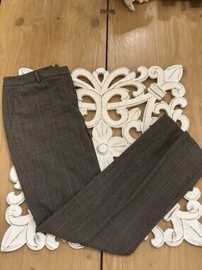 Ann Taylor Loft Pants Women's Size 8 Brown Plaid Print, Bootcut-look At All Pics